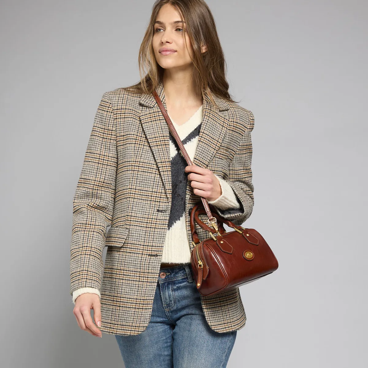 Bauletto in pelle con tracolla removibile-The Bridge Online