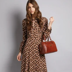 Bauletto in pelle con tracolla removibile-The Bridge Sale