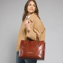 Borsa a mano in pelle con tracolla removibile-The Bridge New