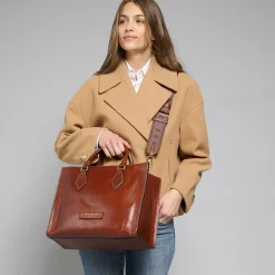 Borsa a mano in pelle con tracolla removibile-The Bridge New