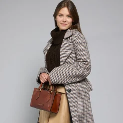 Borsa a mano in pelle con tracolla removibile-The Bridge Discount