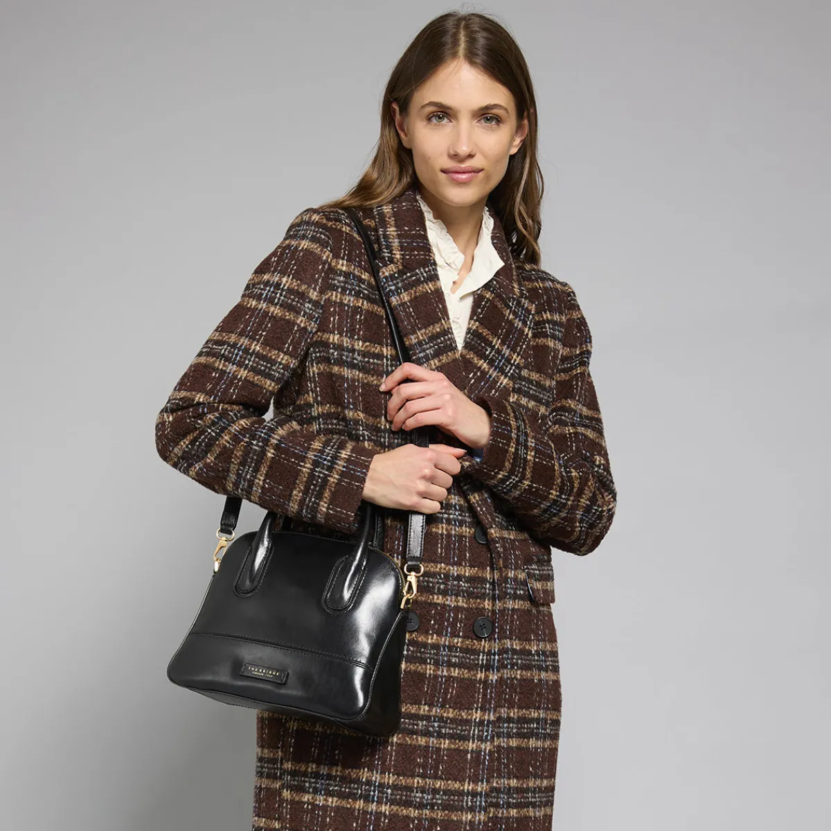 Borsa a mano in pelle con tracolla removibile-The Bridge Online