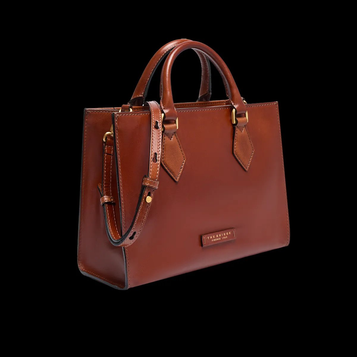 Borsa a mano in pelle con tracolla removibile-The Bridge Best