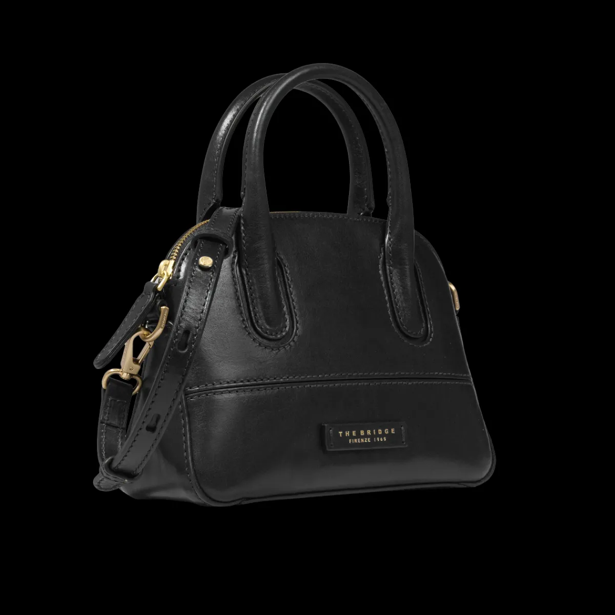 Borsa a mano in pelle con tracolla removibile-The Bridge Outlet