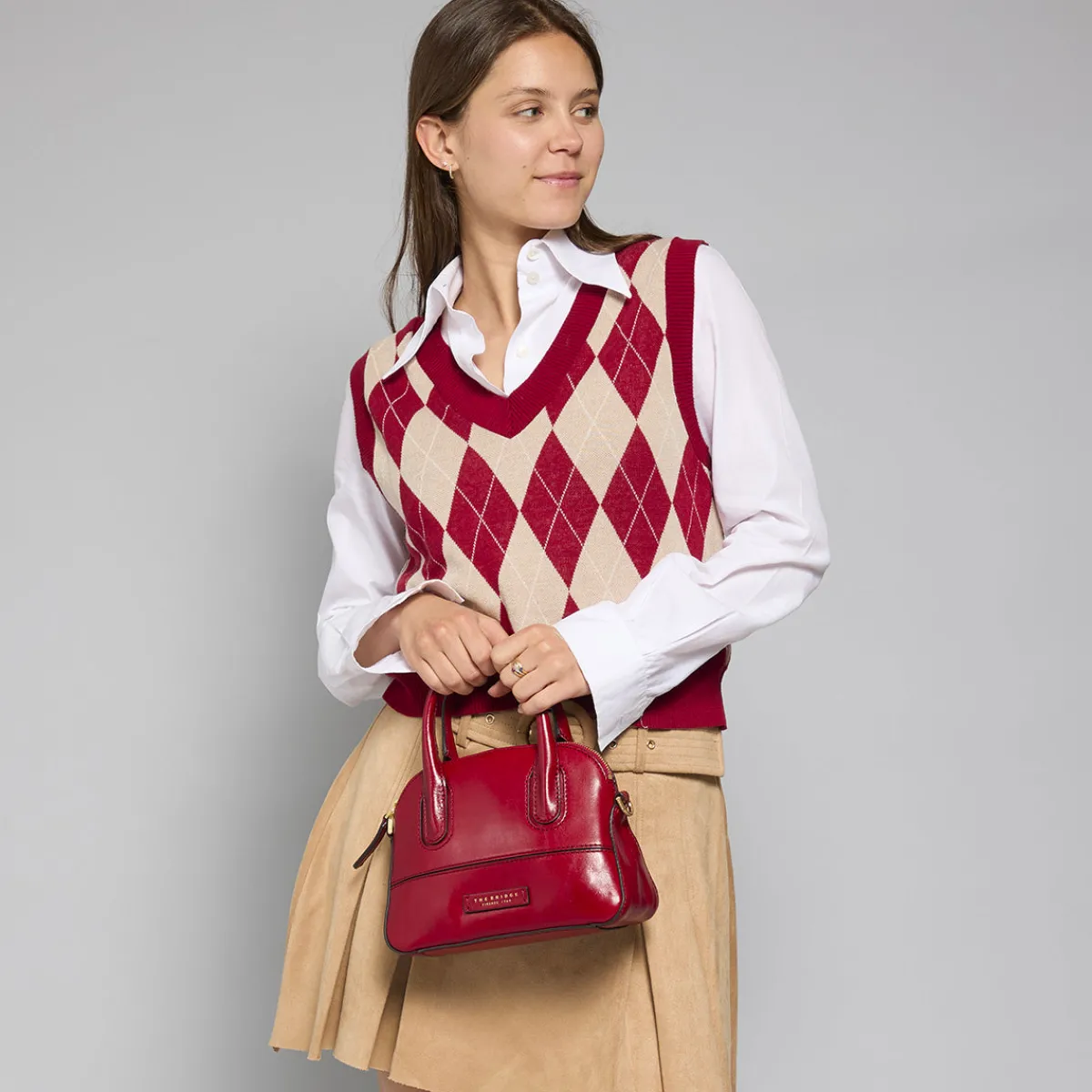 Borsa a mano in pelle con tracolla removibile-The Bridge New