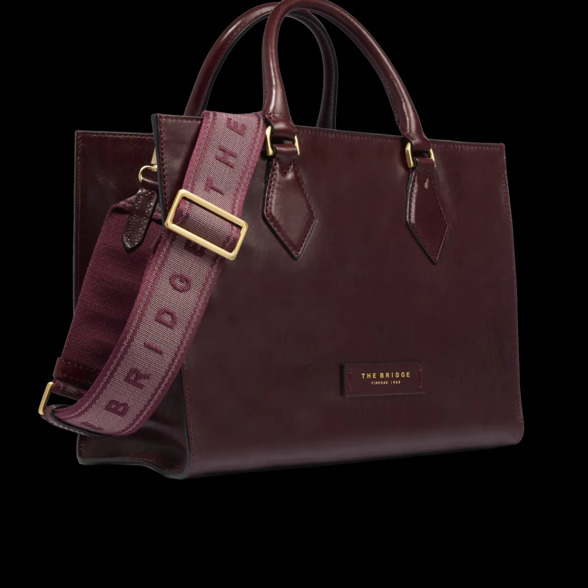 Borsa a mano in pelle con tracolla removibile-The Bridge Sale