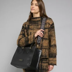 Borsa a mano in pelle con tracolla removibile-The Bridge New