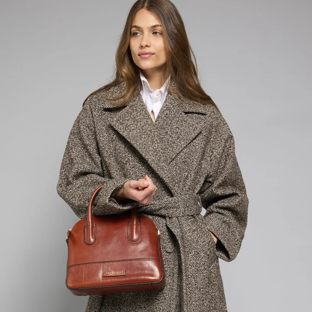 Borsa a mano in pelle con tracolla removibile-The Bridge Discount
