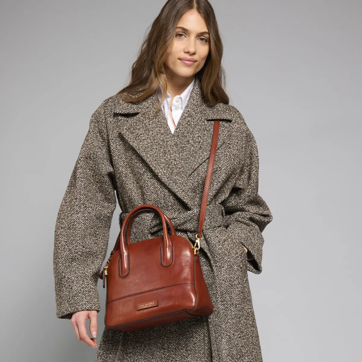 Borsa a mano in pelle con tracolla removibile-The Bridge Discount
