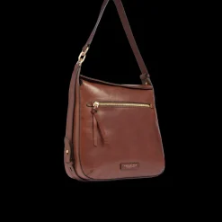 Borsa a spalla in pelle con zip frontale-The Bridge Outlet