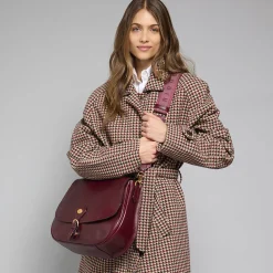 Borsa a spalla in pelle grande con patta frontale-The Bridge Discount