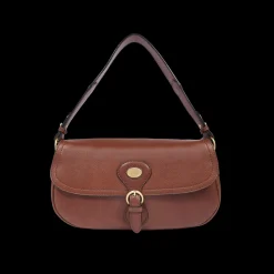 Borsa a spalla in pelle grande con patta frontale-The Bridge Online