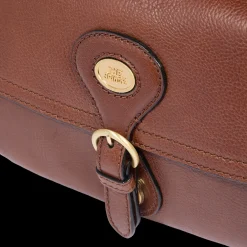 Borsa a spalla in pelle grande con patta frontale-The Bridge Online