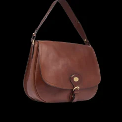 Borsa a spalla in pelle grande con patta frontale-The Bridge Discount