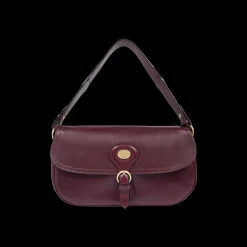 Borsa a spalla in pelle grande con patta frontale-The Bridge Sale