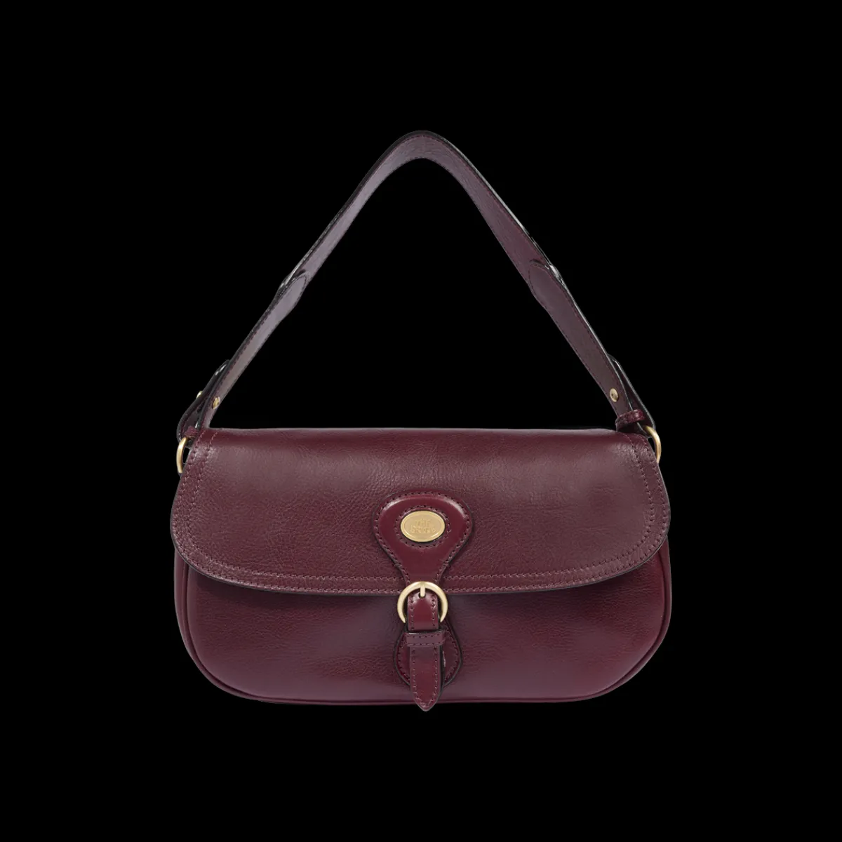 Borsa a spalla in pelle grande con patta frontale-The Bridge Sale