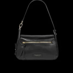 Borsa a tracolla in pelle con chiusura e zip frontale-The Bridge Discount