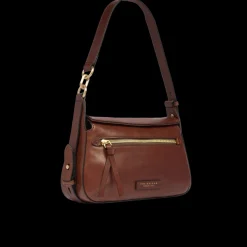Borsa a tracolla in pelle con chiusura e zip frontale-The Bridge Best
