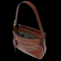 Borsa a tracolla in pelle con chiusura e zip frontale-The Bridge Best
