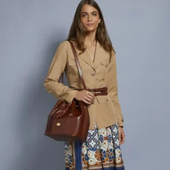 Borsa secchiello pelle con tracolla-The Bridge Hot