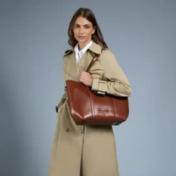 Borsa shopper pelle chiusa con zip-The Bridge Hot