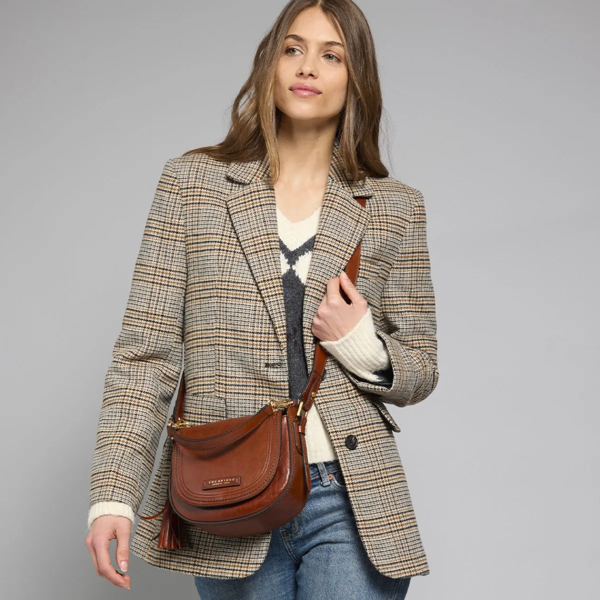 Borsa tracolla pelle con catena-The Bridge Outlet