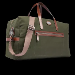 Borsone in pelle e tessuto medium size-The Bridge Outlet