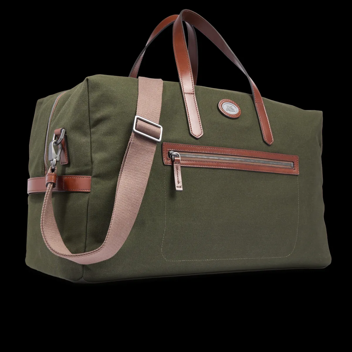Borsone in pelle e tessuto medium size-The Bridge Outlet