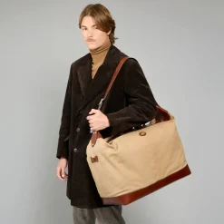 Borsone in pelle e tessuto big size-The Bridge Discount