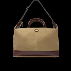 Borsone in pelle e tessuto small size-The Bridge Sale