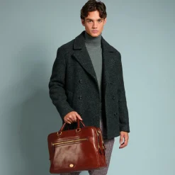 Cartella di pelle uomo con tracolla removibile-The Bridge Discount