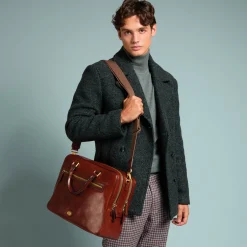 Cartella di pelle uomo con tracolla removibile-The Bridge Discount