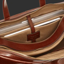 Cartella di pelle uomo con tracolla-The Bridge Outlet