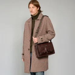 Cartella in pelle con tracolla-The Bridge New