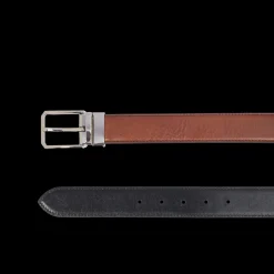 Cintura in pelle uomo reversibile nero/marrone-The Bridge Outlet