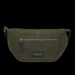 Marsupio uomo in pelle e tessuto con zip frontale-The Bridge Hot