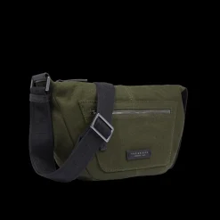 Marsupio uomo in pelle e tessuto con zip frontale-The Bridge Hot
