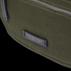 Marsupio uomo in pelle e tessuto con zip frontale-The Bridge Hot