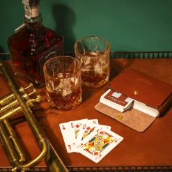 Porta carte da gioco doppioo con carte in pelle-The Bridge Best