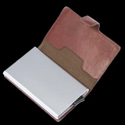 Portacarte in pelle a scatto con protezione rfid-The Bridge Online