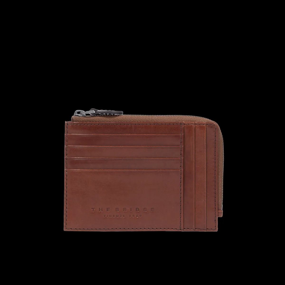 Portacarte in pelle con zip-The Bridge New