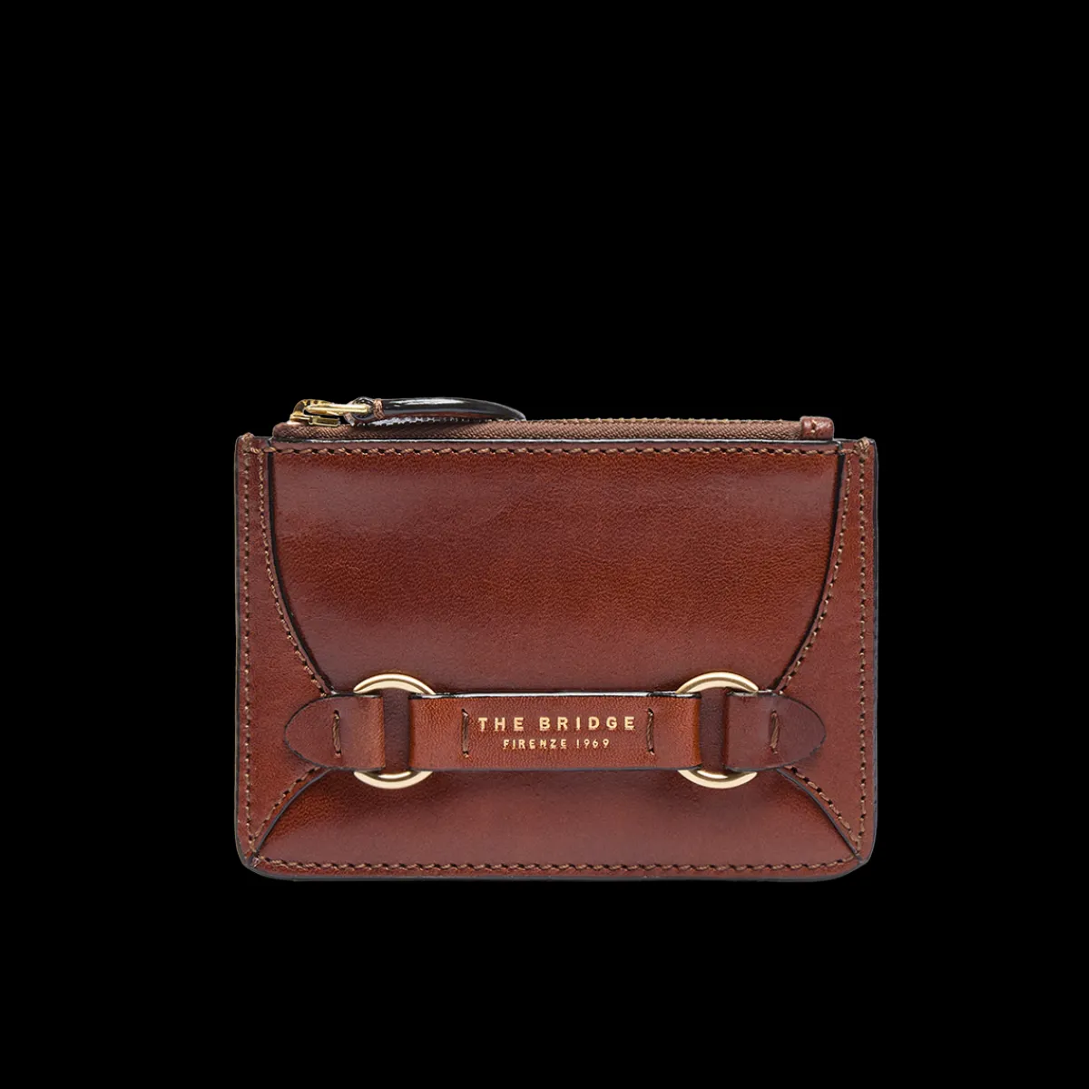 Portacarte in pelle donna con zip-The Bridge Discount