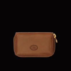 Portachiavi in pelle con sei ganci e zip-The Bridge Discount