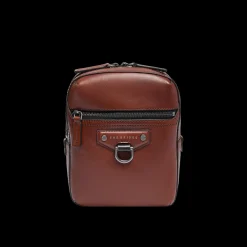 Tracolla in pelle uomo con zip frontale-The Bridge Online