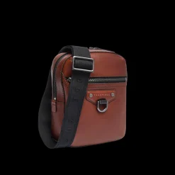 Tracolla in pelle uomo con zip frontale-The Bridge Online