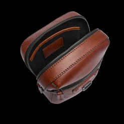 Tracolla in pelle uomo con zip frontale-The Bridge Online