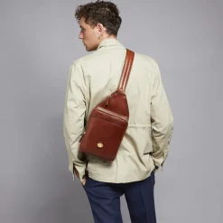 Tracolla in pelle uomo due scomparti-The Bridge Discount