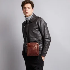 Tracolla in pelle uomo small size-The Bridge Sale
