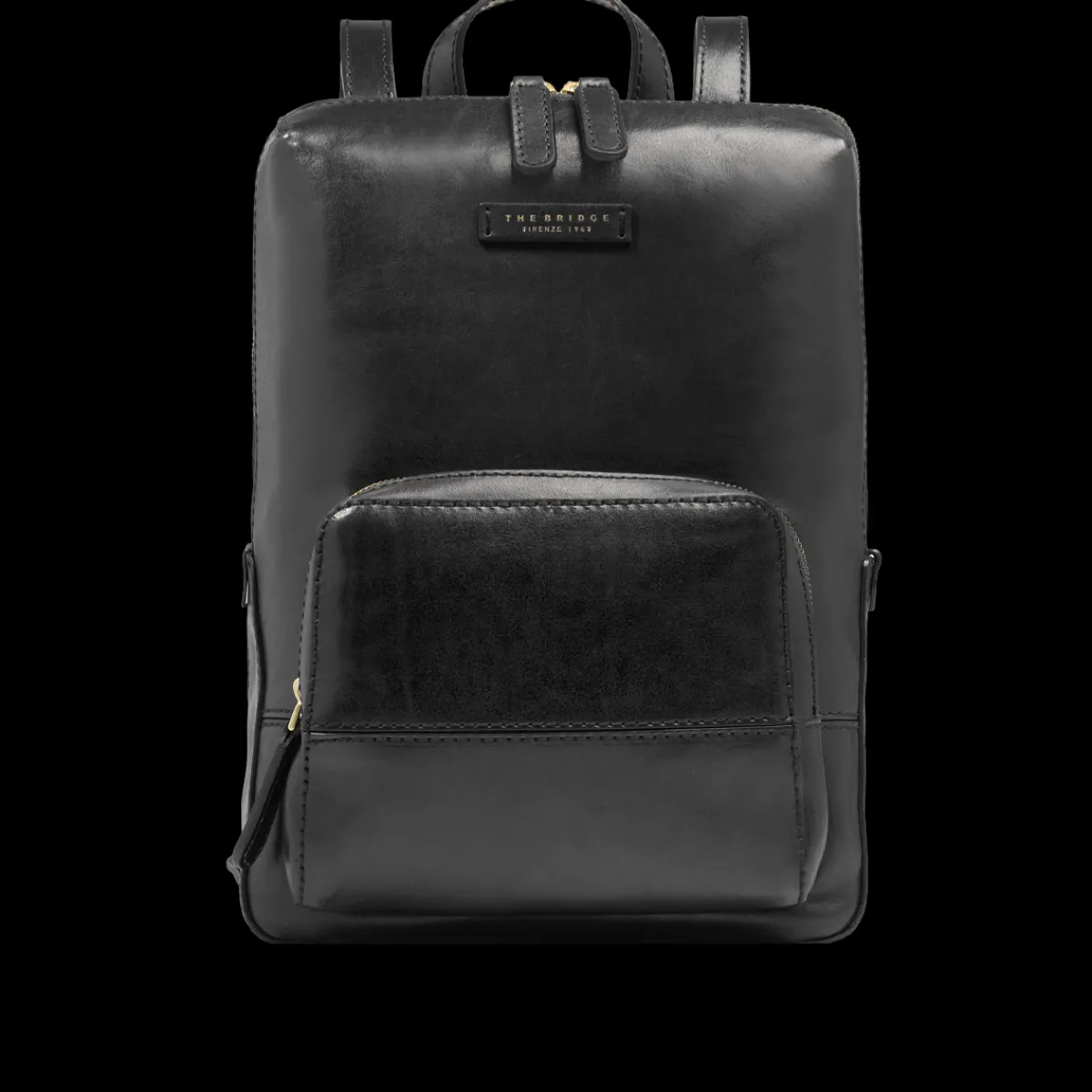Zaino donna in pelle con tasca frontale-The Bridge Hot