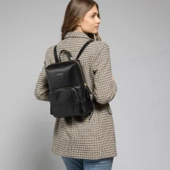 Zaino donna in pelle piccolo con tasca frontale-The Bridge New
